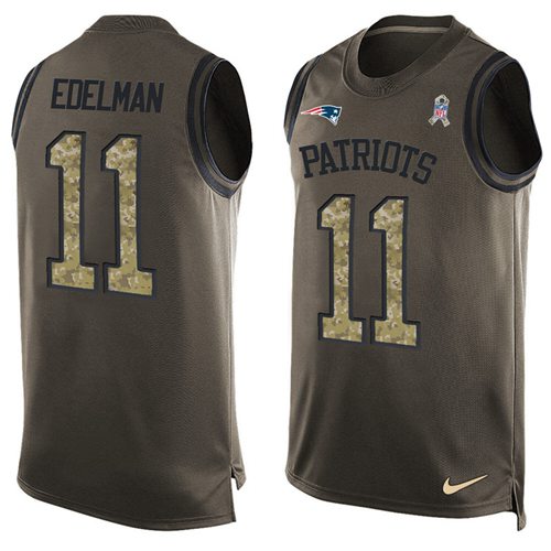 Nike Patriots #11 Julian Edelman Green Men's Stitched NFL Limited Salute To Service Tank Top Jersey - Click Image to Close